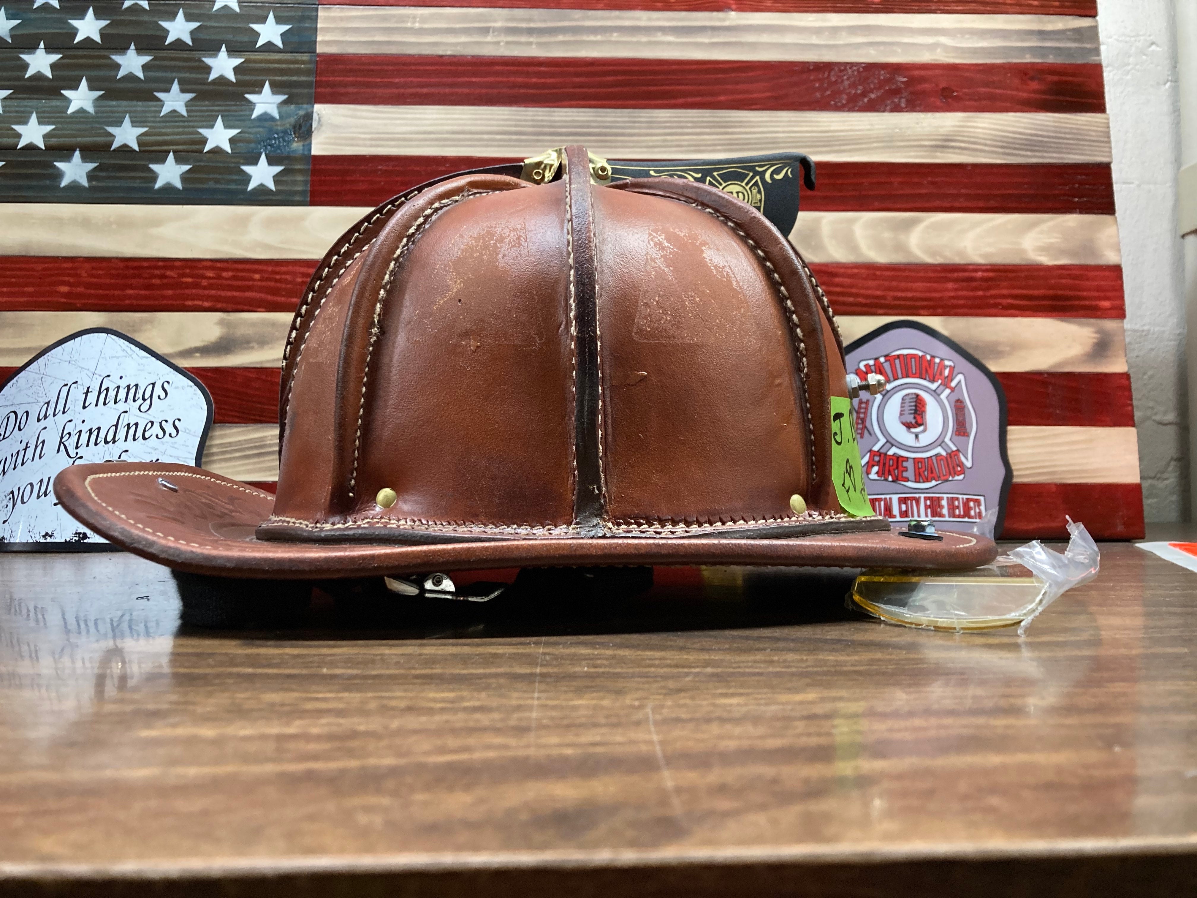 Boston bend leather fire sales helmet